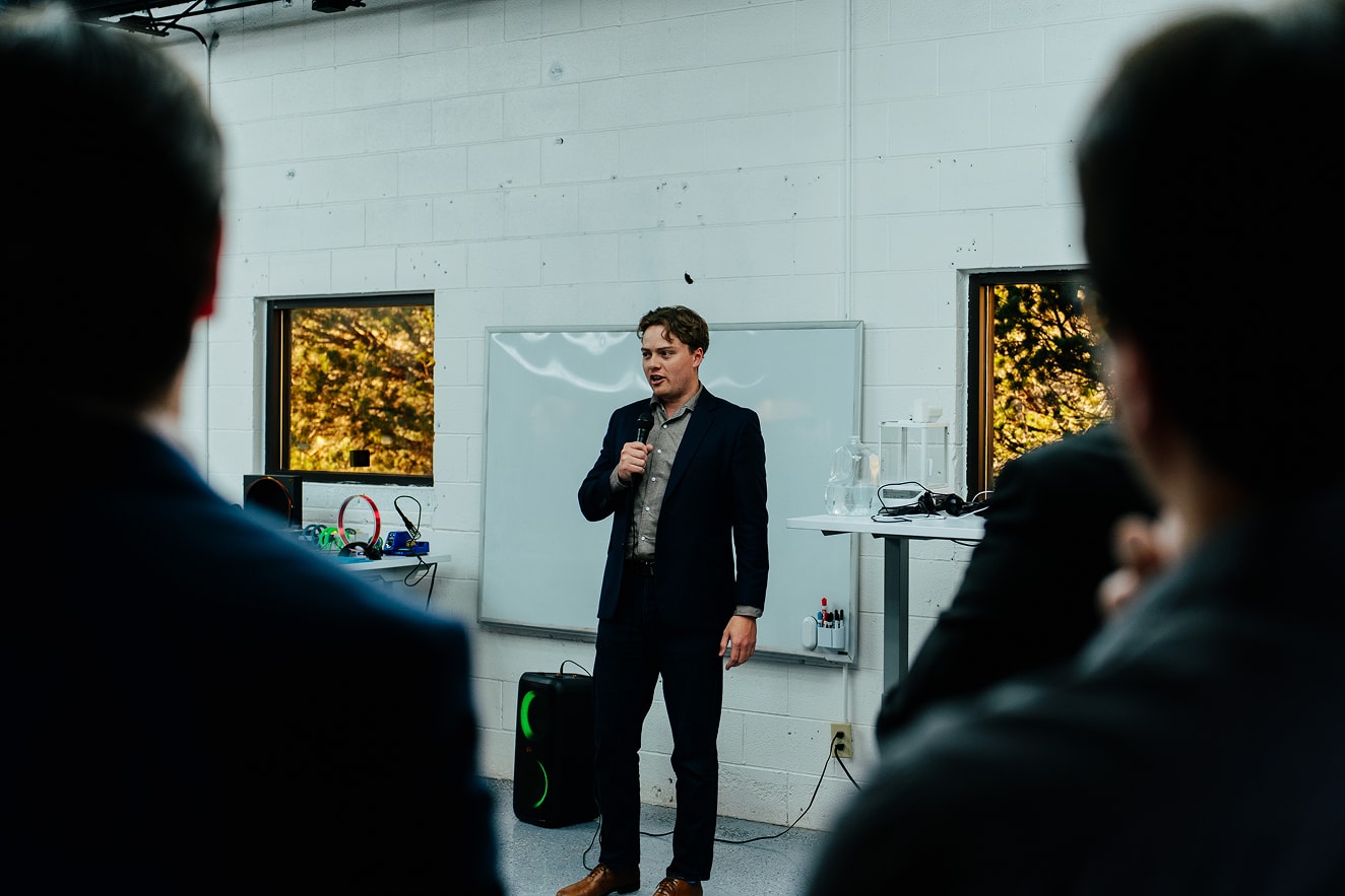 A talk for visitors inside the VastVision lab